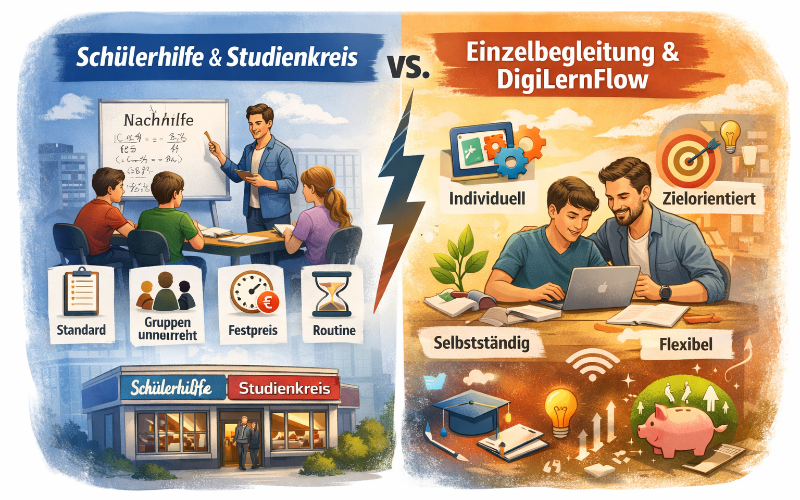 Schülerhilfe & Studienkreis vs. Einzelbegleitung und DigiLernFlow